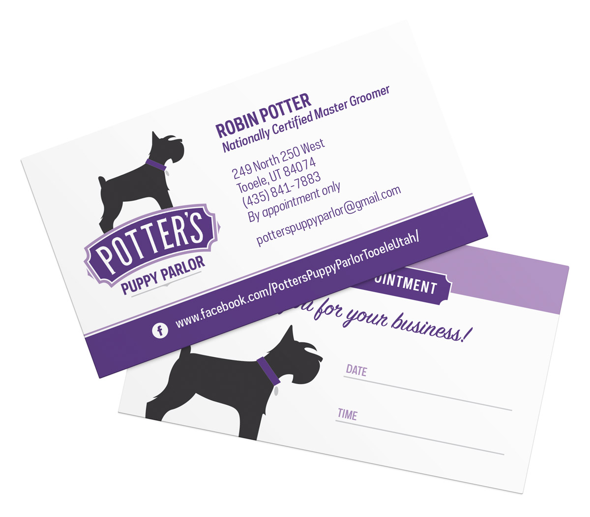 dog groomer business card design